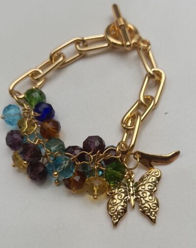 PULSERA CRISTALES CHECOS MULTICOLOR. - Imagen 3