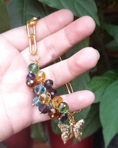 PULSERA CRISTALES CHECOS MULTICOLOR. - Imagen 2